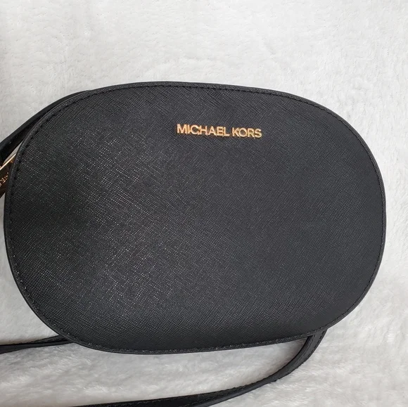 Michael Kors Set Travel Saffiano Leather Crossbody Bag Black - Picture 4 of 13